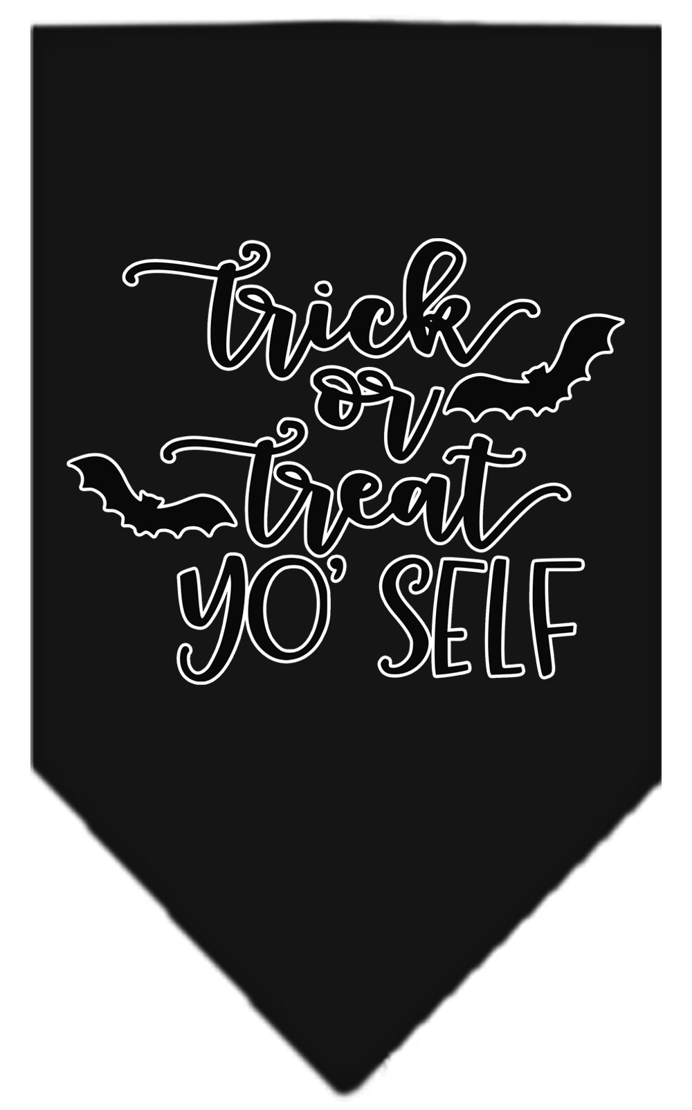 Trick or Treat Yo' Self Screen Print Bandana Black Large